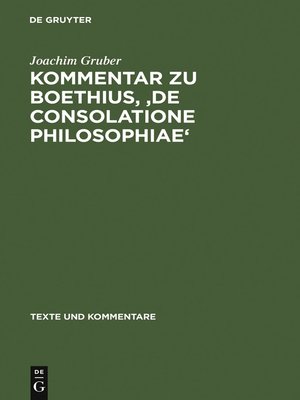 cover image of Kommentar zu Boethius, 'De consolatione philosophiae'